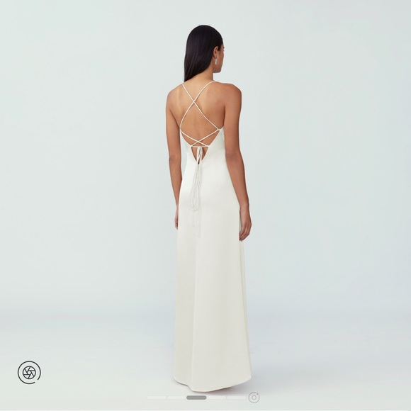 Fame&Partners NWT/BOX Ivory Satin wrap maxi dress BRIDES&BRIDESMAID Fits 6-8 - Picture 5 of 17